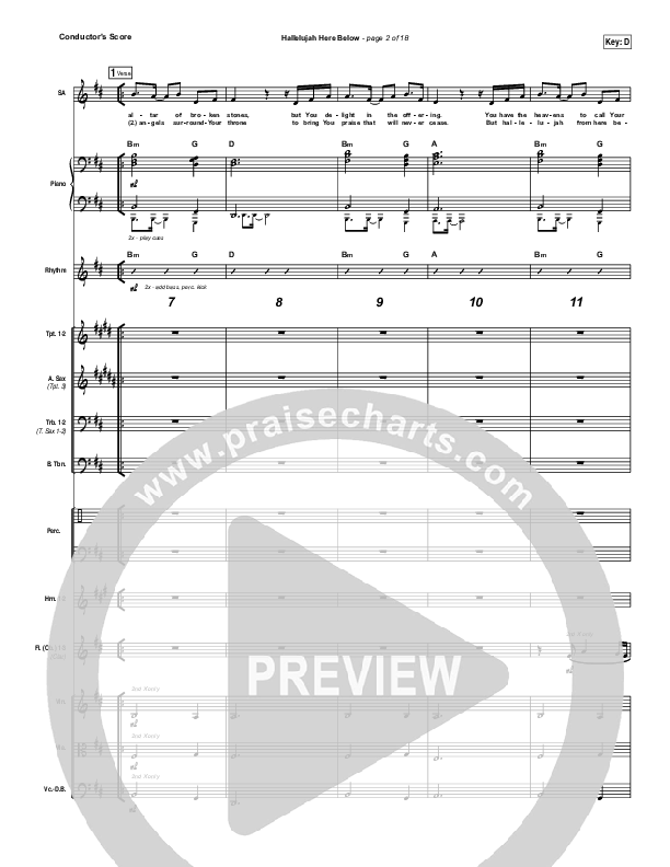 Hallelujah Here Below Conductor's Score (Elevation Worship)