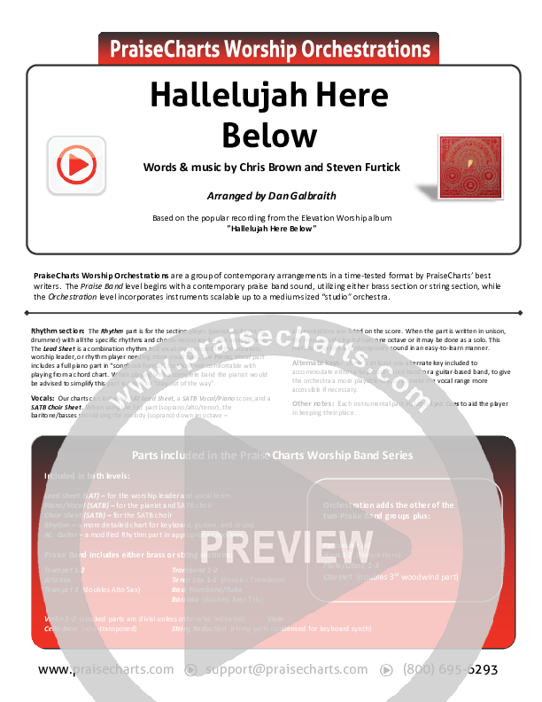 Hallelujah Here Below Cover Sheet (Elevation Worship)