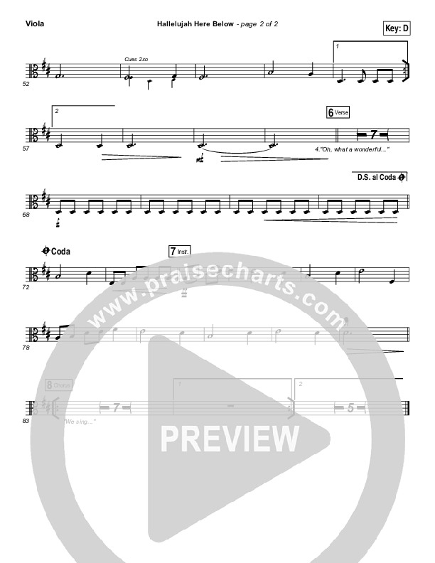 Hallelujah Here Below Viola (Elevation Worship)