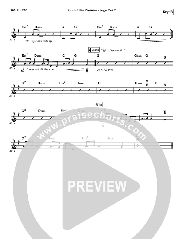 God Of The Promise Acoustic Guitar (Elevation Worship)