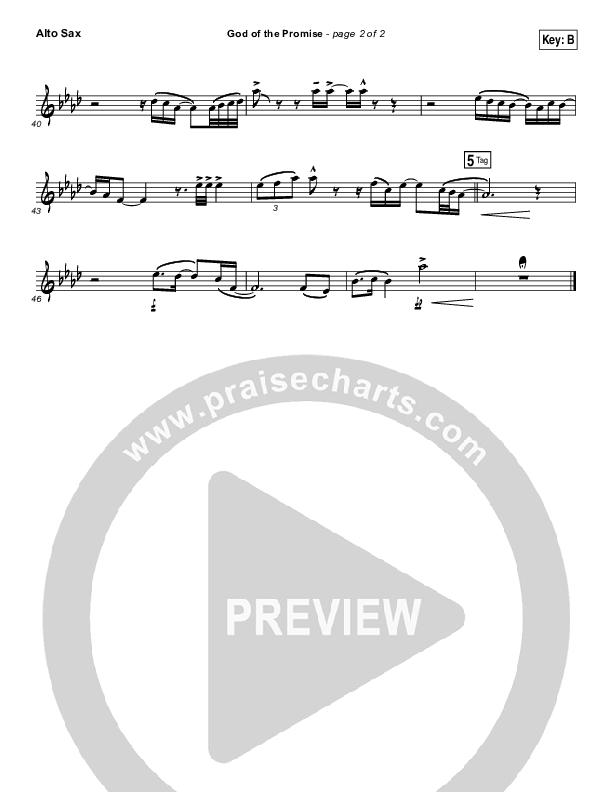 God Of The Promise Alto Sax (Elevation Worship)