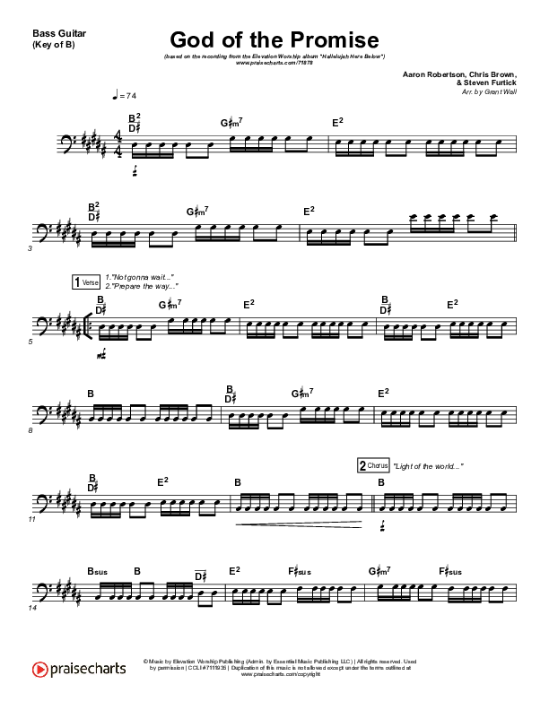 God Of The Promise Bass Guitar (Elevation Worship)