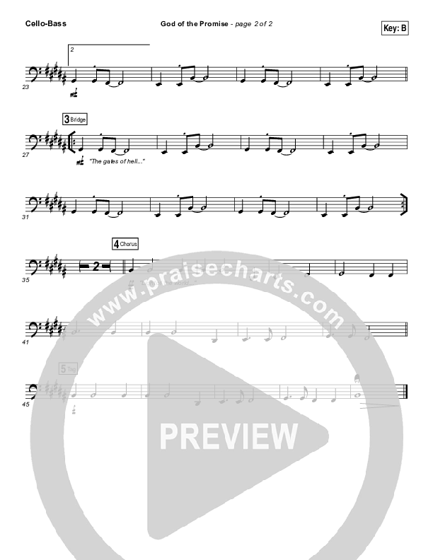 God Of The Promise Cello/Bass (Elevation Worship)