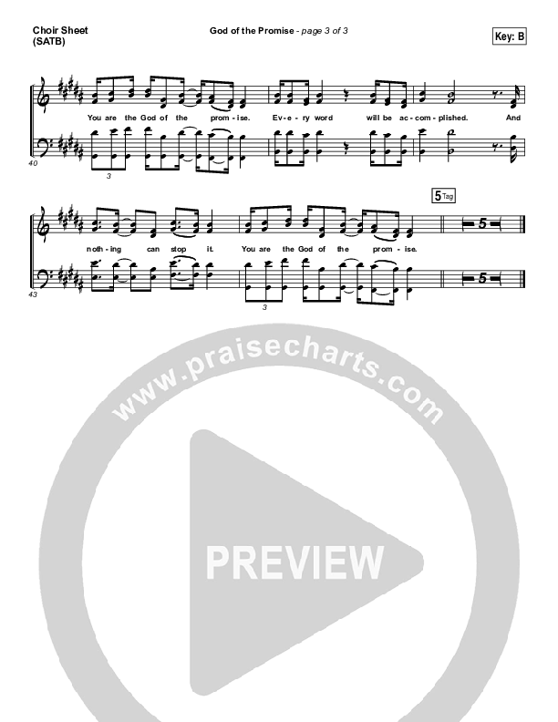 God Of The Promise Choir Vocals (SATB) (Elevation Worship)