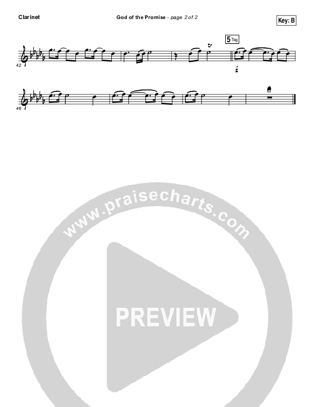 God Of The Promise Clarinet (Elevation Worship)