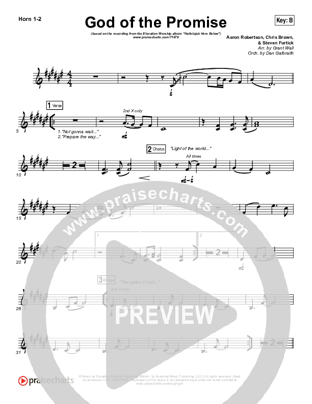 God Of The Promise French Horn 1/2 (Elevation Worship)