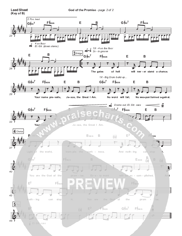 God Of The Promise Lead Sheet (Melody) (Elevation Worship)