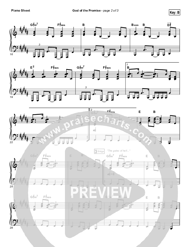 God Of The Promise Piano Sheet (Elevation Worship)