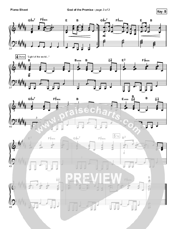 God Of The Promise Piano Sheet (Elevation Worship)