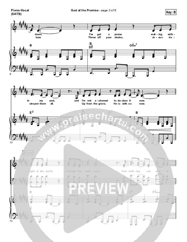 God Of The Promise Piano/Vocal (SATB) (Elevation Worship)