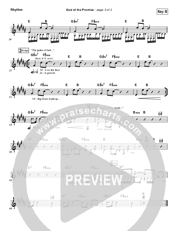 God Of The Promise Rhythm Chart (Elevation Worship)