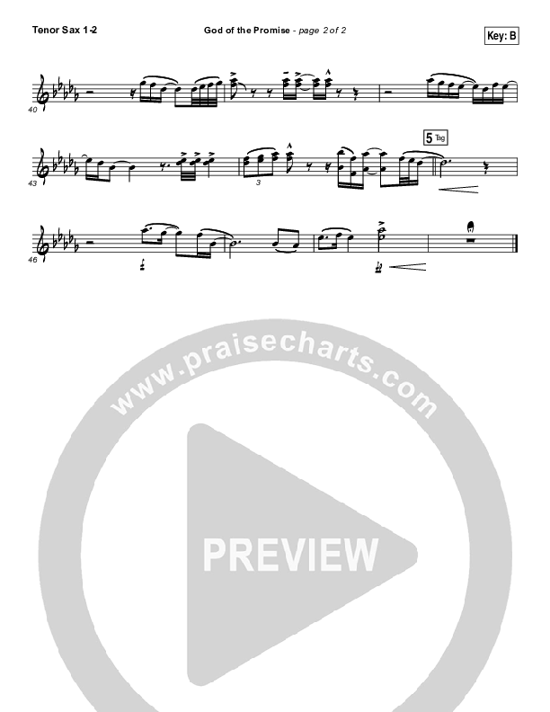 God Of The Promise Tenor Sax 1/2 (Elevation Worship)