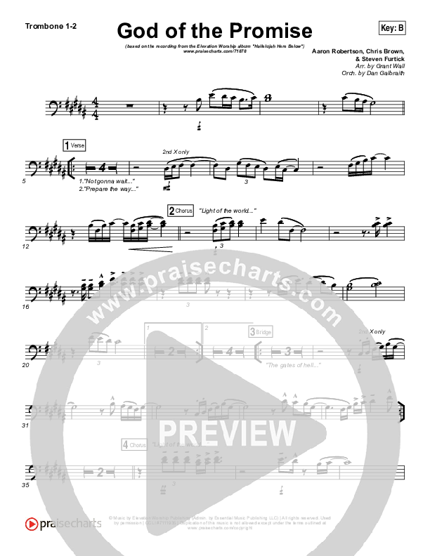 God Of The Promise Trombone 1/2 (Elevation Worship)