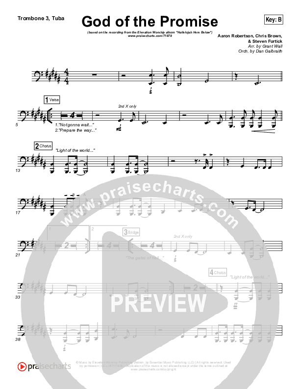 God Of The Promise Trombone 3/Tuba (Elevation Worship)