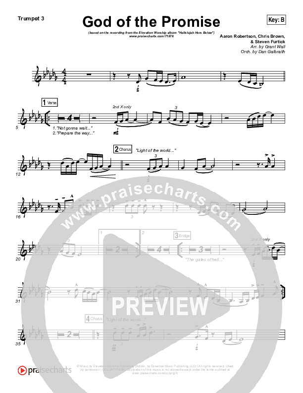 God Of The Promise Trumpet 3 (Elevation Worship)