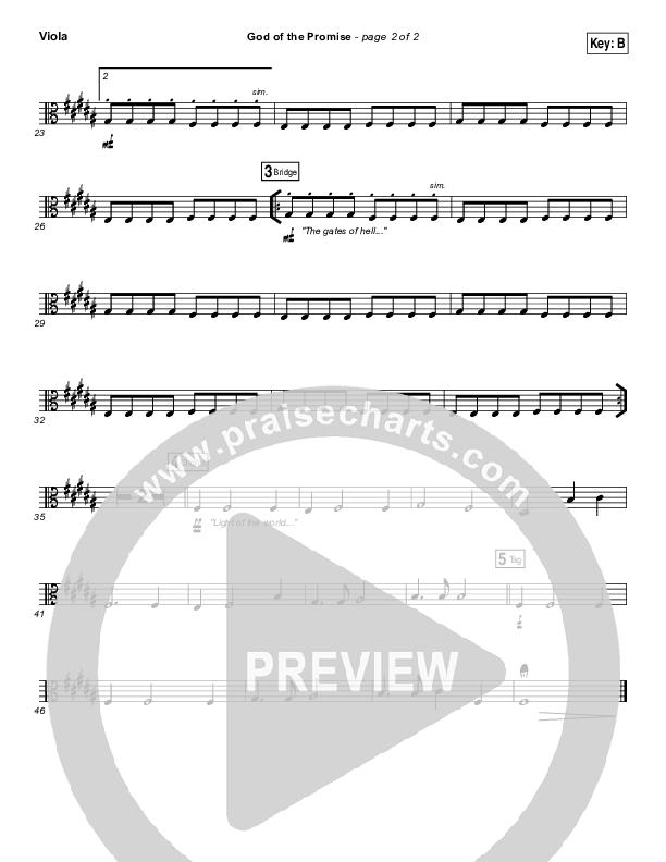 God Of The Promise Viola (Elevation Worship)