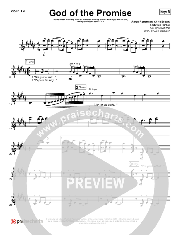 God Of The Promise Violin 1/2 (Elevation Worship)