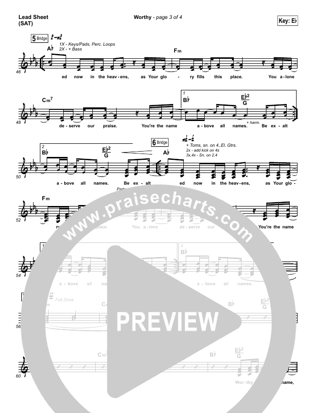 Worthy Sheet Music (Elevation Worship) - PraiseCharts