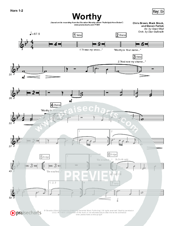 Worthy French Horn 1,2 (Elevation Worship)