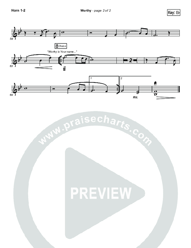 Worthy French Horn 1,2 (Elevation Worship)