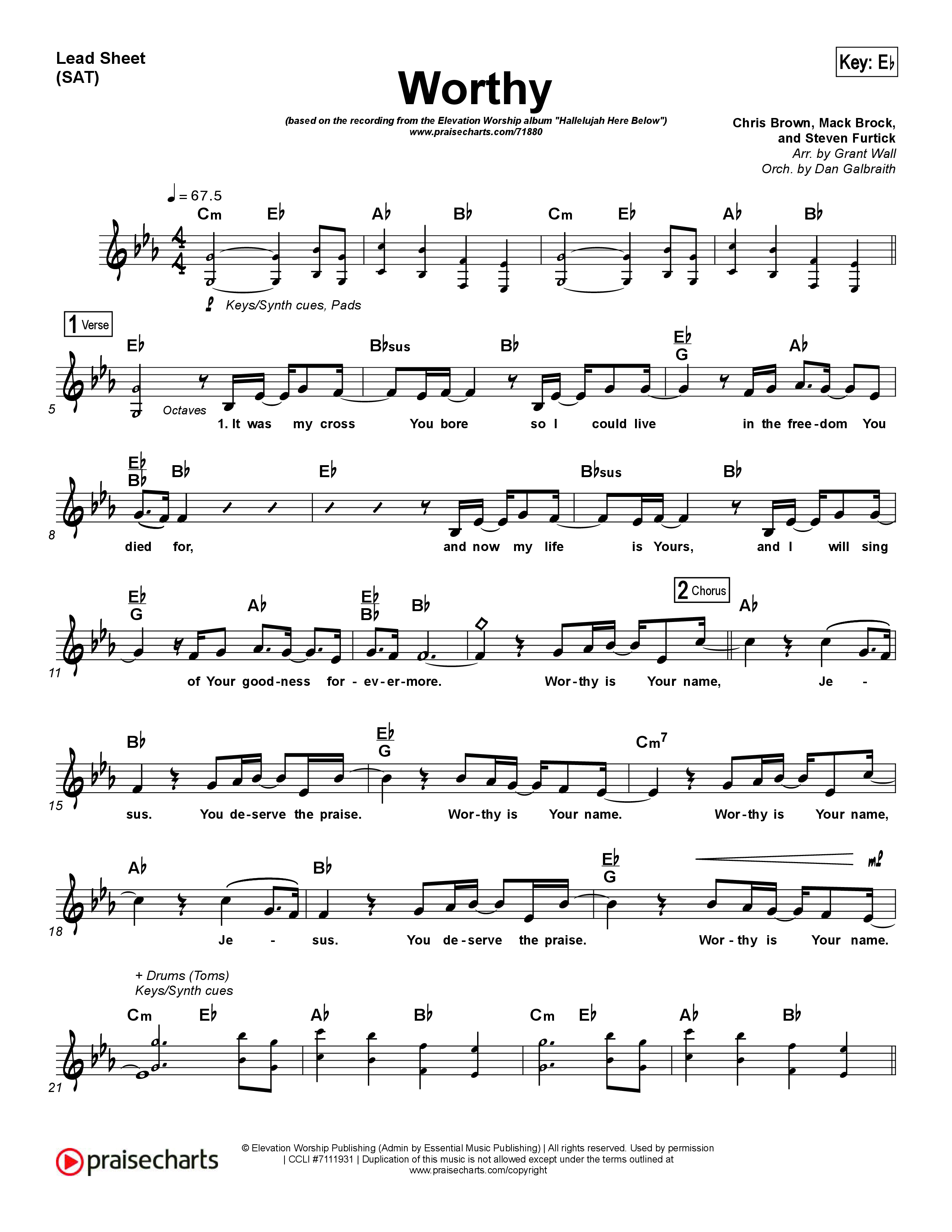 Worthy Piano/Vocal Pack (Elevation Worship)