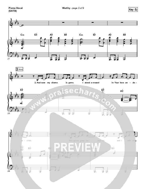 Worthy Piano/Vocal (SATB) (Elevation Worship)