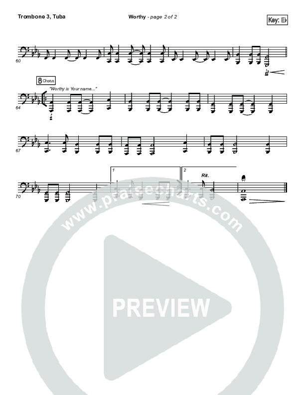 Worthy Trombone 3/Tuba (Elevation Worship)