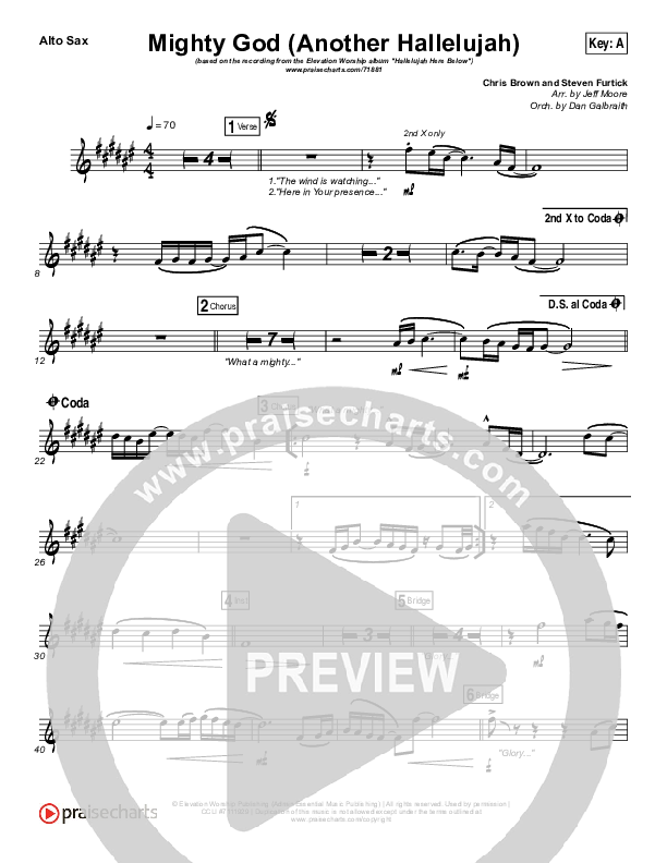 Mighty God (Another Hallelujah) Alto Sax (Elevation Worship)