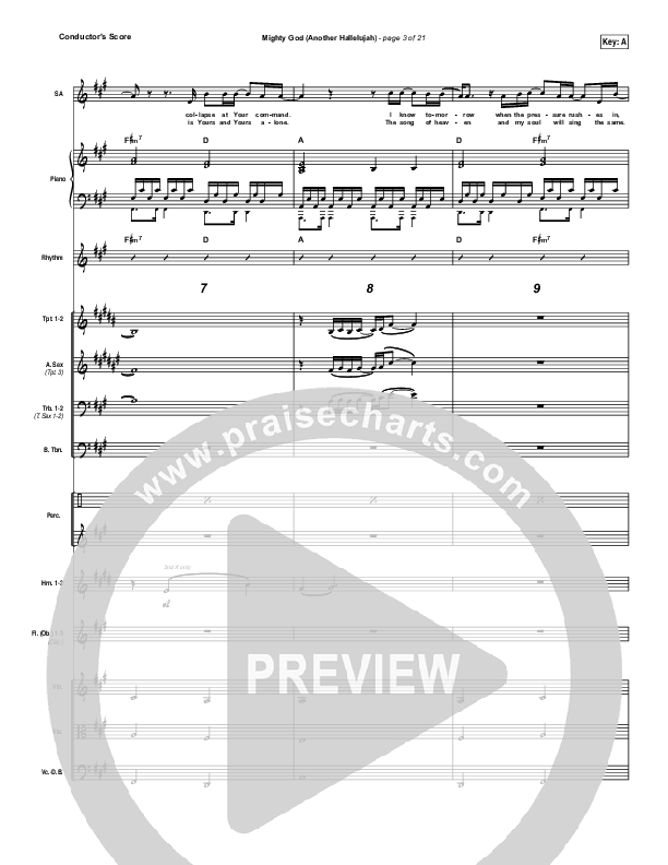 Mighty God (Another Hallelujah) Conductor's Score (Elevation Worship)