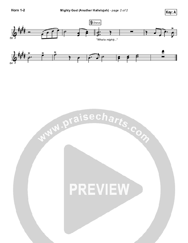 Mighty God (Another Hallelujah) French Horn 1/2 (Elevation Worship)