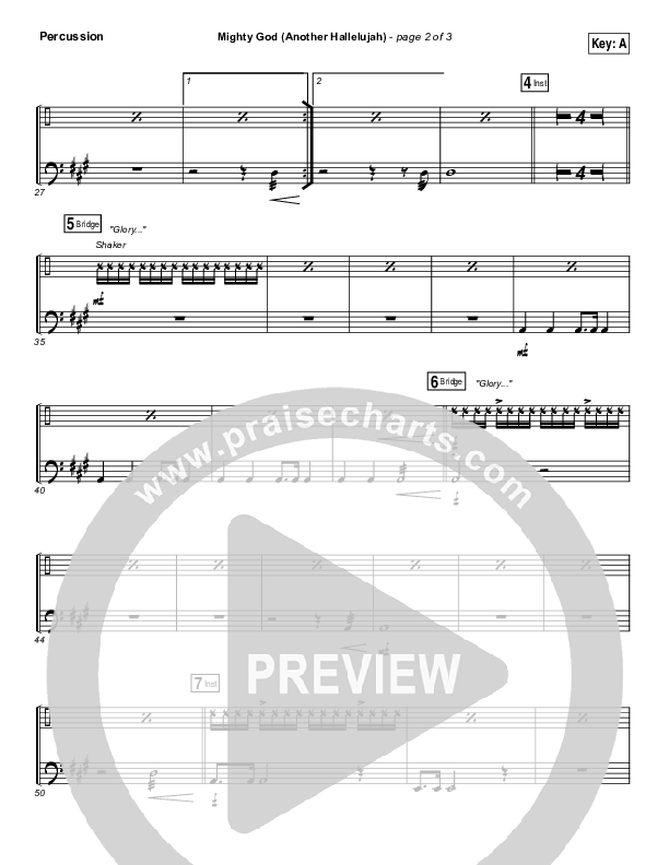 Mighty God (Another Hallelujah) Percussion (Elevation Worship)