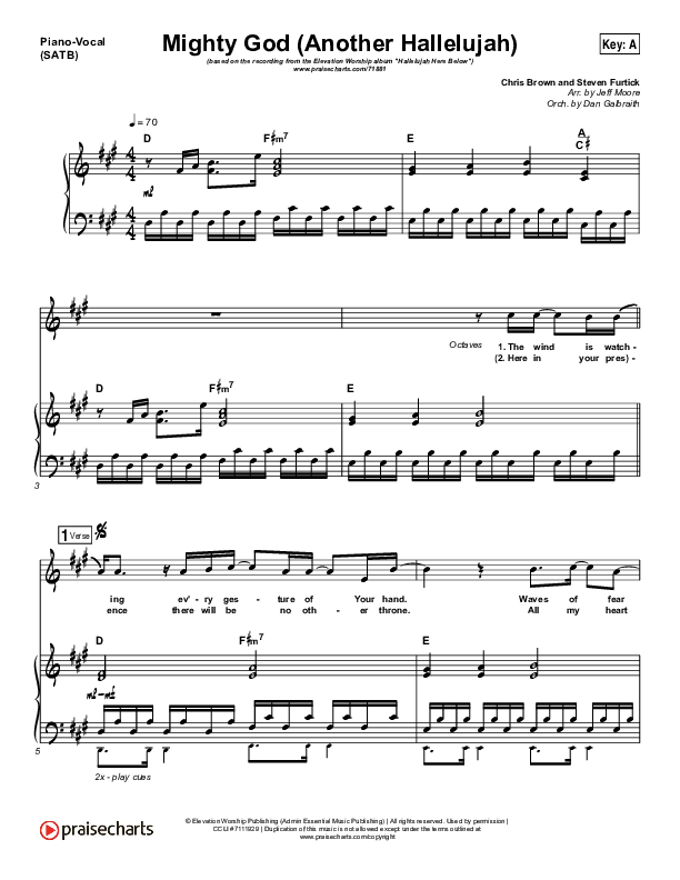 Mighty God (Another Hallelujah) Piano/Vocal (SATB) (Elevation Worship)