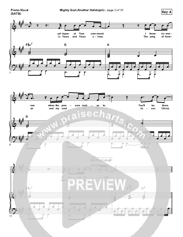 Mighty God (Another Hallelujah) Piano/Vocal (SATB) (Elevation Worship)