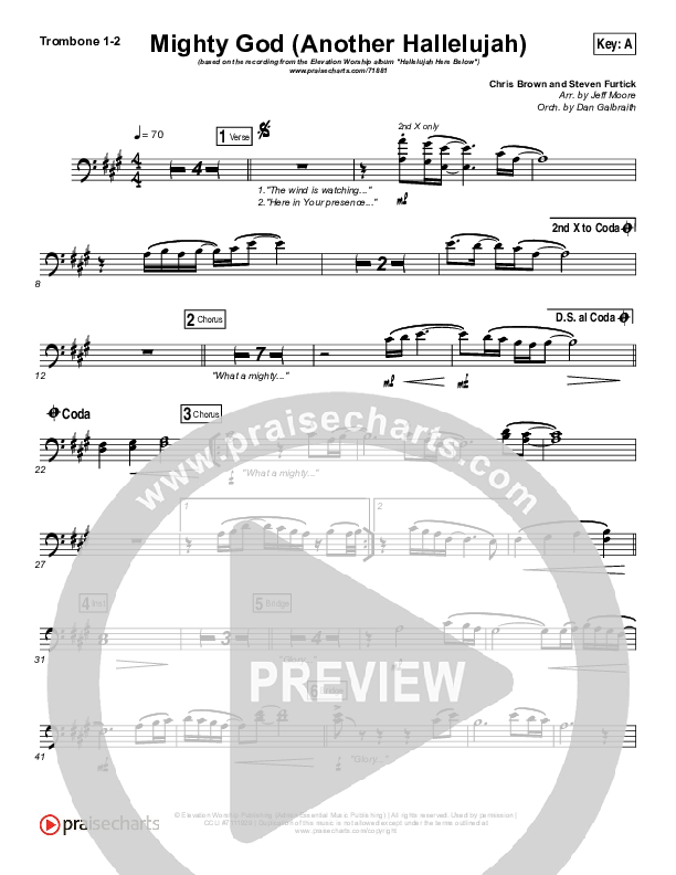 Mighty God (Another Hallelujah) Trombone 1/2 (Elevation Worship)