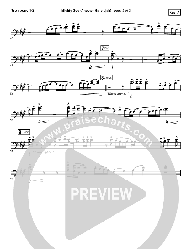 Mighty God (Another Hallelujah) Trombone 1/2 (Elevation Worship)