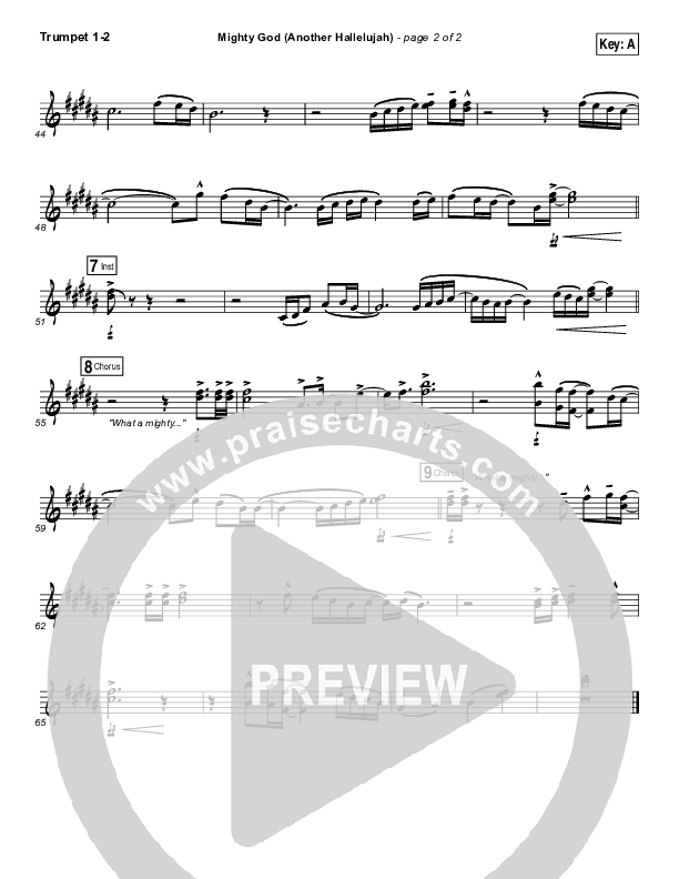 Mighty God (Another Hallelujah) Trumpet 1,2 (Elevation Worship)