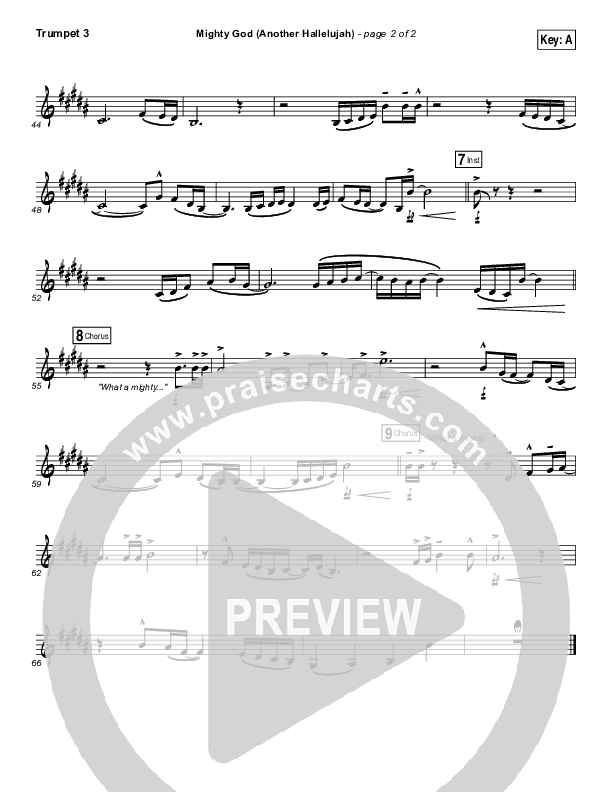 Mighty God (Another Hallelujah) Trumpet 3 (Elevation Worship)
