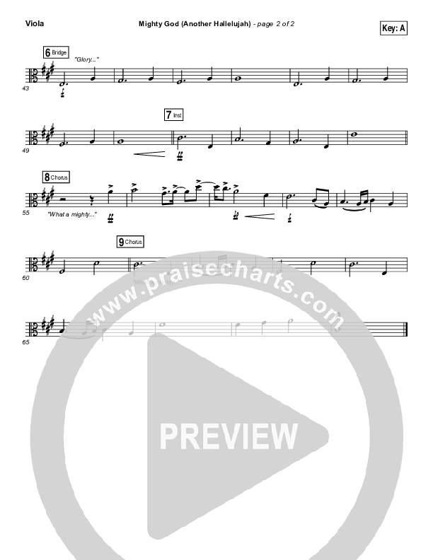 Mighty God (Another Hallelujah) Viola (Elevation Worship)