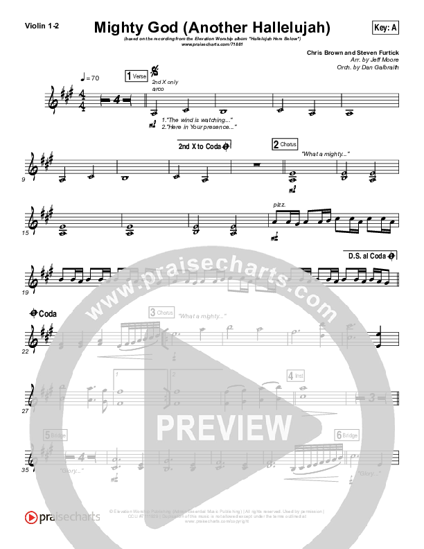 Mighty God (Another Hallelujah) Violin 1/2 (Elevation Worship)