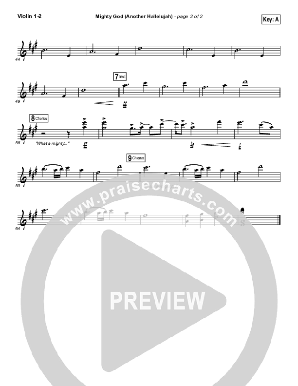 Mighty God (Another Hallelujah) Violin 1/2 (Elevation Worship)