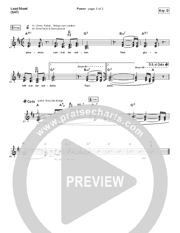 Power Lead Sheet (SAT) (Elevation Worship)