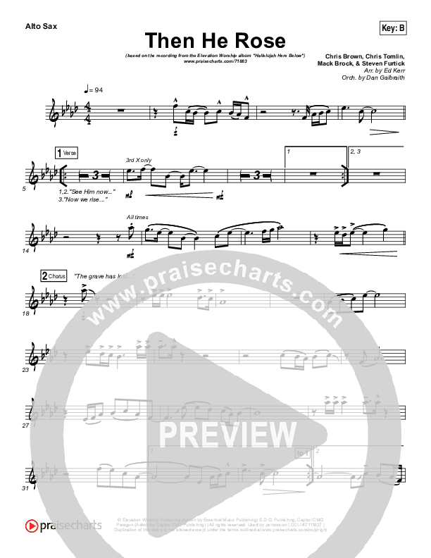 Then He Rose Alto Sax (Elevation Worship)