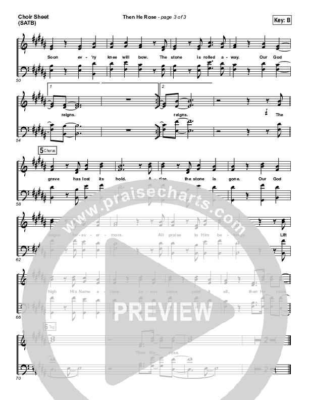 Then He Rose Choir Sheet (SATB) (Elevation Worship)