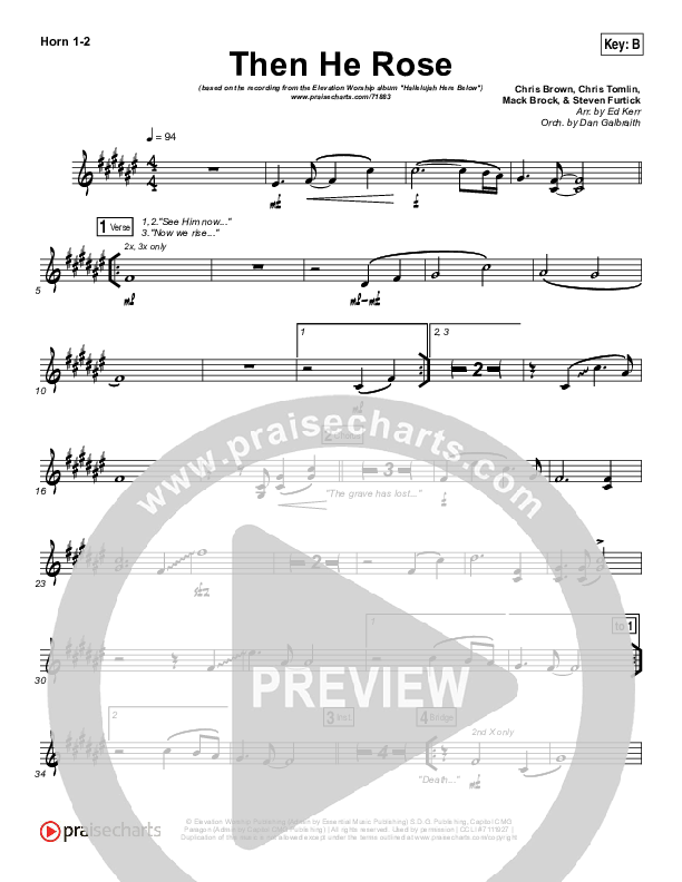 Then He Rose Brass Pack (Elevation Worship)