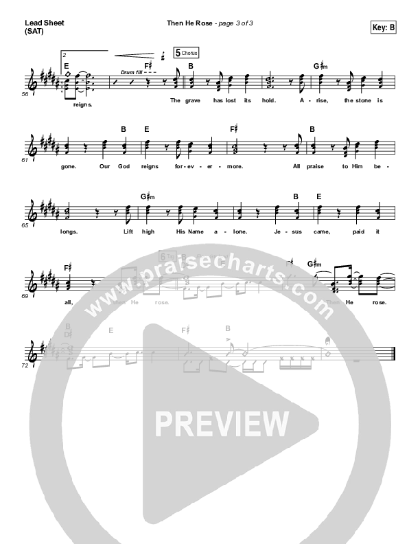 Then He Rose Lead Sheet (SAT) (Elevation Worship)