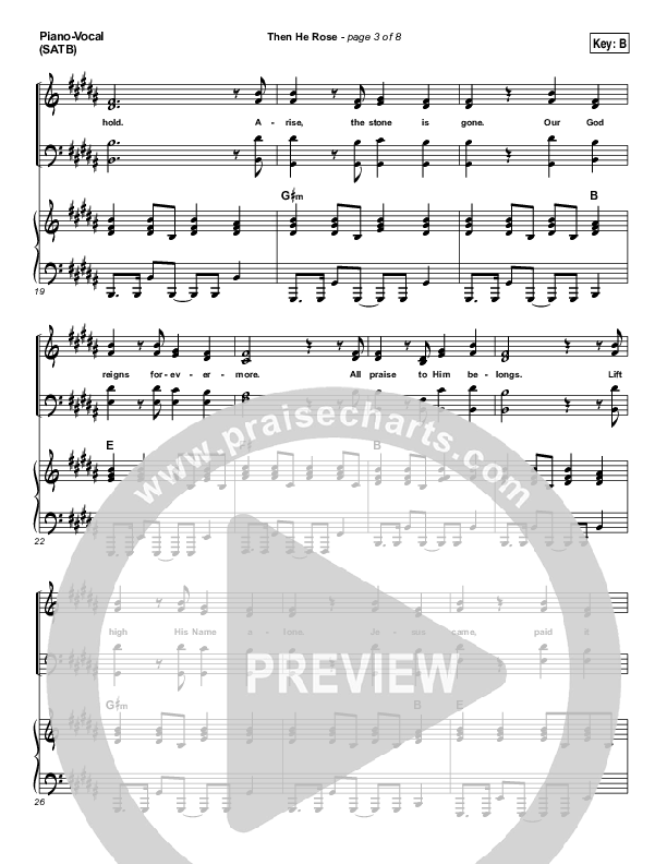 Then He Rose Piano/Vocal (SATB) (Elevation Worship)