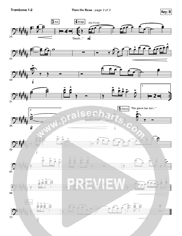 Then He Rose Trombone 1/2 (Elevation Worship)