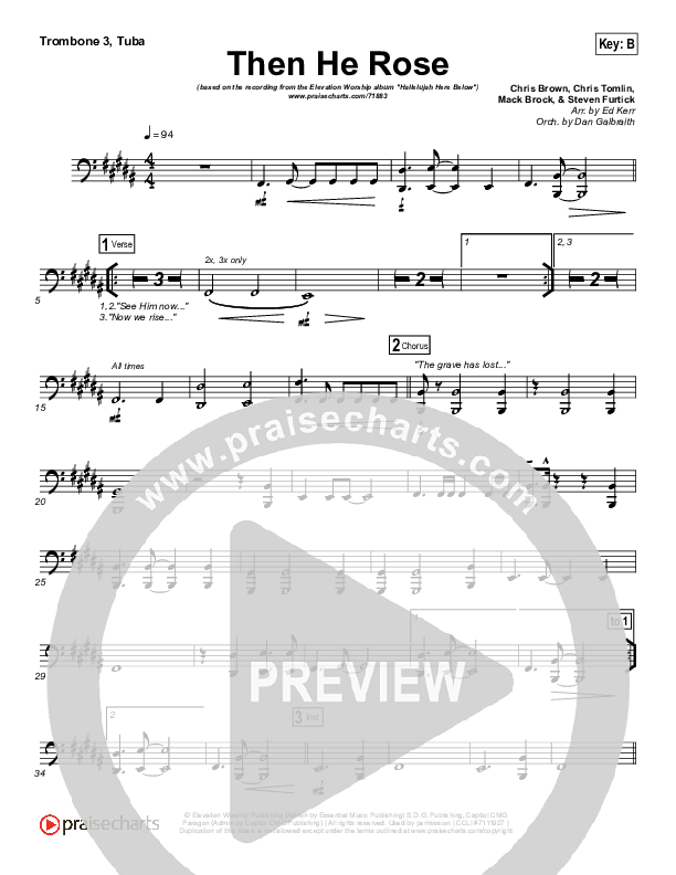 Then He Rose Trombone 3/Tuba (Elevation Worship)