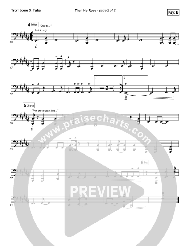 Then He Rose Trombone 3/Tuba (Elevation Worship)