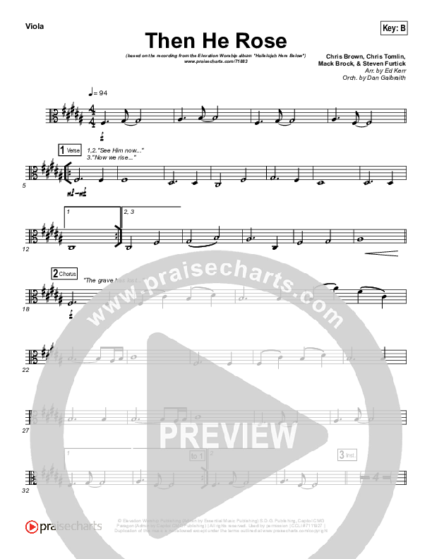 Then He Rose Viola (Elevation Worship)